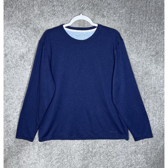 Orvis Classic Collection Slub‎ Knit Shirt Mens Size Large Blue Long Sleeve - Picture 1 of 7